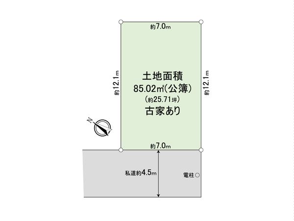 市川市曽谷7丁目 古家付土地 区画図