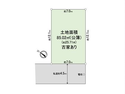 市川市曽谷7丁目 古家付土地 区画図