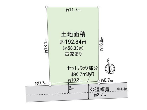 市川市八幡5丁目 古家付土地 区画図