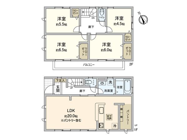 市川市本北方1丁目 新築戸建 間取図(平面図)