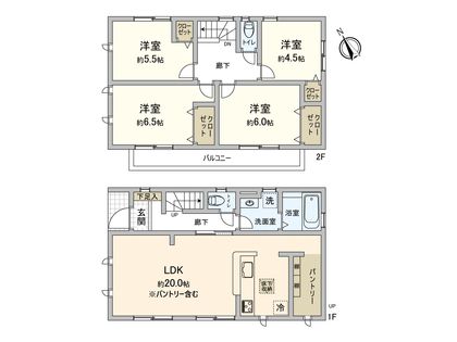 市川市本北方1丁目 新築戸建 間取図(平面図)