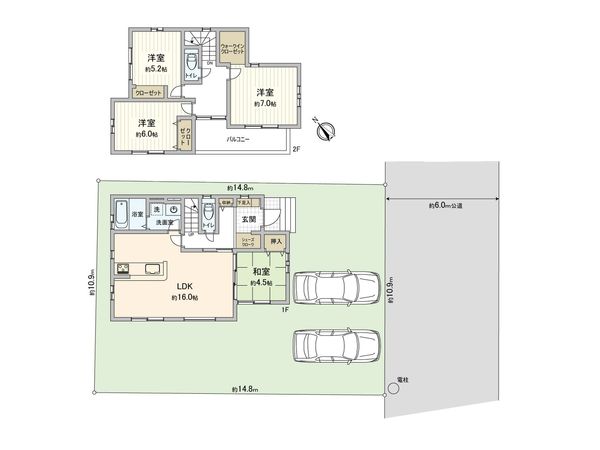 市川市南大野1丁目 新築戸建 間取図(平面図) 市川市南大野1丁目 新築戸建 間取図(平面図)
