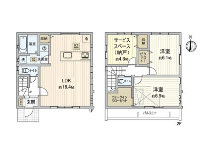 市川市東菅野3丁目 新築戸建 間取図(平面図)