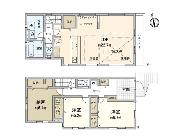 市川市平田2丁目 新築戸建 間取図(平面図) 市川市平田2丁目 新築戸建 間取図(平面図)