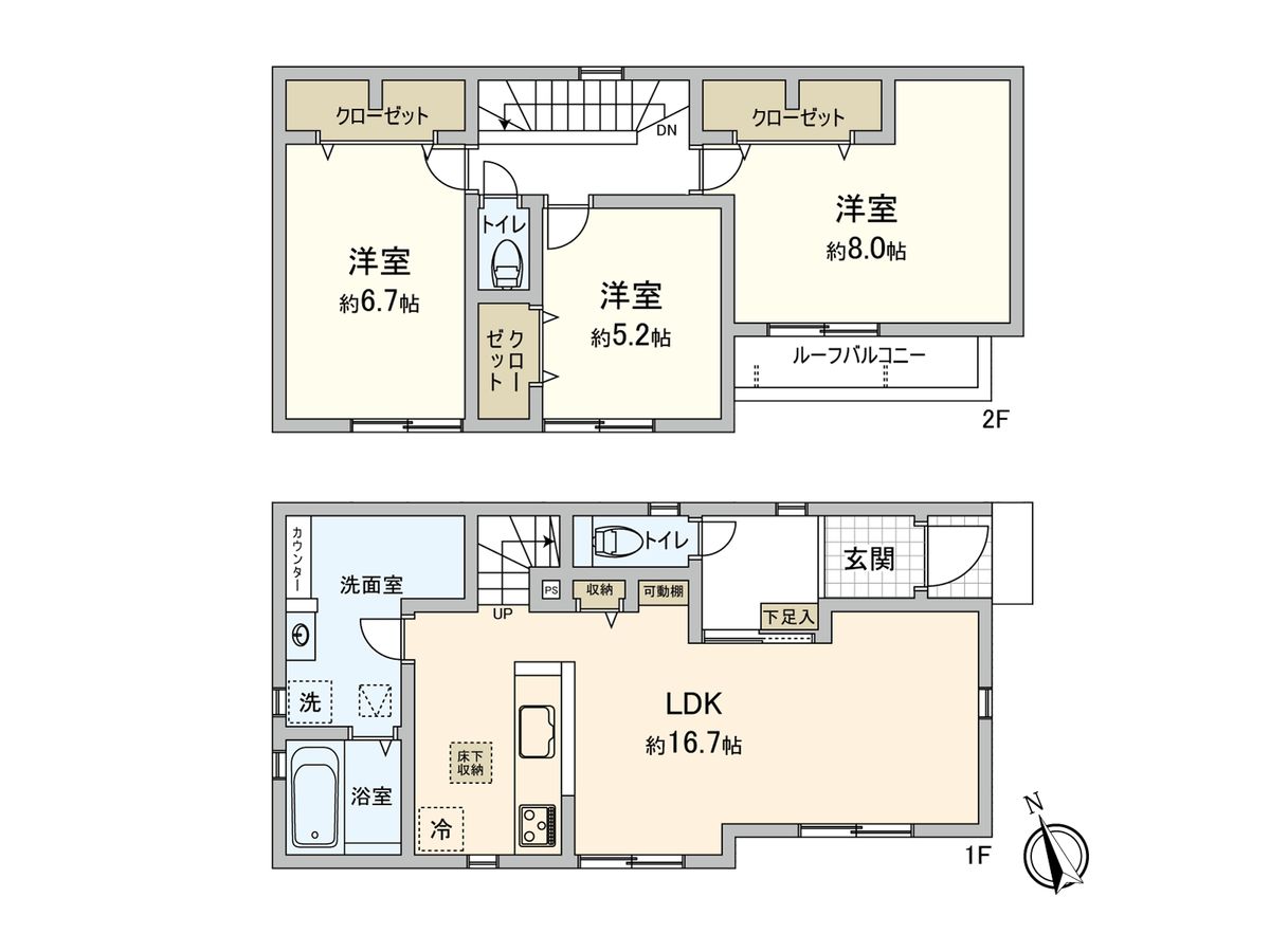 市川市宮久保6丁目 新築戸建 間取図(平面図) 間取図(平面図)