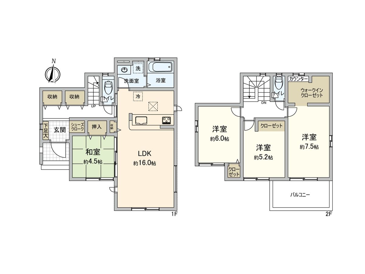 市川市下貝塚3丁目 新築戸建 間取図(平面図) 間取図(平面図)