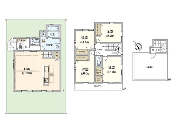 市川市南大野1丁目 新築戸建 間取図(平面図) 市川市南大野1丁目 新築戸建 間取図(平面図)