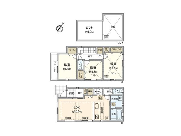 市川市大野町1丁目 戸建 間取図(平面図) 間取図(平面図)