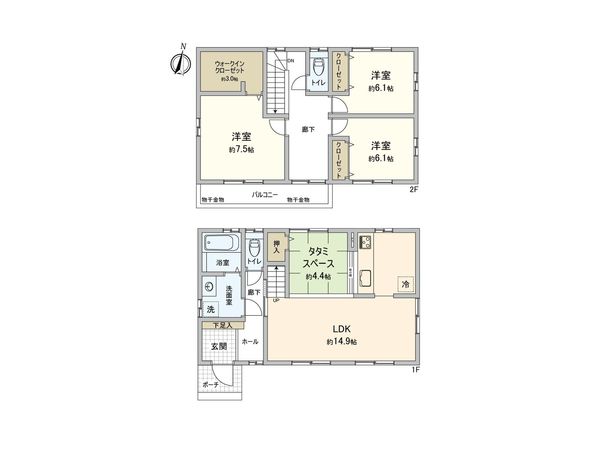 市川市大野町2丁目 戸建 間取図(平面図)