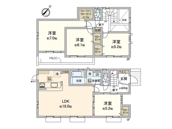 市川市曽谷5丁目 新築戸建 間取図(平面図)