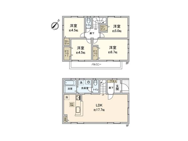 市川市曽谷8丁目 戸建 間取図(平面図)