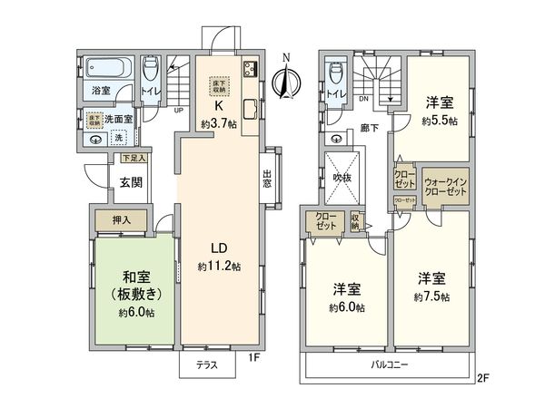 市川市八幡6丁目 戸建 間取図(平面図)