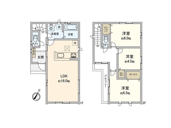 市川市菅野4丁目 新築戸建3号棟 間取図(平面図) 市川市菅野4丁目 新築戸建3号棟 間取図(平面図)