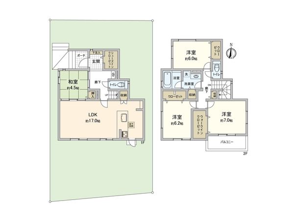 市川市若宮1丁目 新築戸建 間取図(平面図) 市川市若宮1丁目 新築戸建 間取図(平面図)