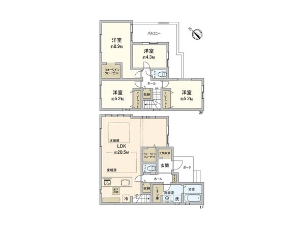 市川市東菅野4丁目 新築戸建 間取図(平面図) 市川市東菅野4丁目 新築戸建 間取図(平面図)