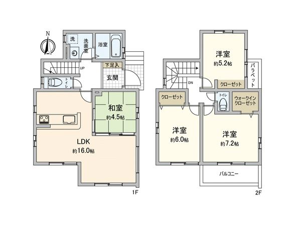 市川市本北方2丁目新築戸建 1号棟 間取図(平面図) 市川市本北方2丁目新築戸建 1号棟 間取図(平面図)