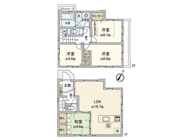 市川市中山2丁目 新築戸建 間取図(平面図) 市川市中山2丁目 新築戸建 間取図(平面図)