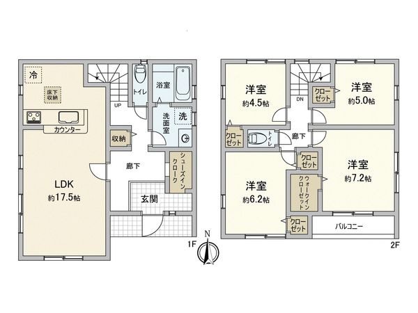 千葉県市川市大野町2丁目 新築戸建 間取図(平面図) 千葉県市川市大野町2丁目 新築戸建 間取図(平面図)