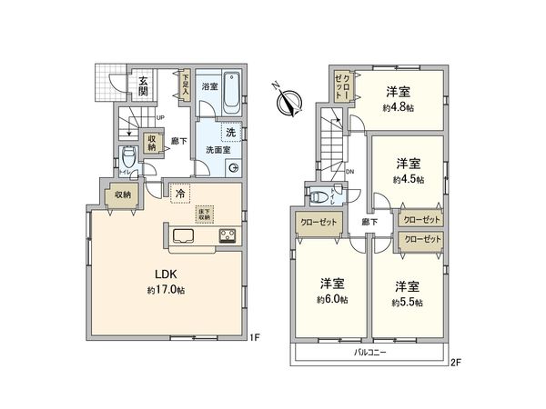 市川市八幡6丁目 新築戸建 2号棟 間取図(平面図) 市川市八幡6丁目 新築戸建 2号棟 間取図(平面図)