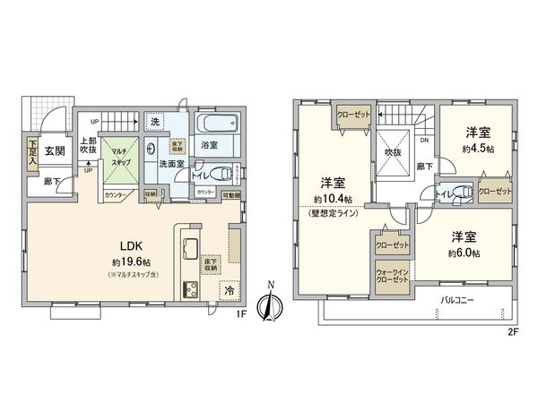 市川市北方3丁目 新築戸建 3号棟 間取図(平面図) 市川市北方3丁目 新築戸建 3号棟 間取図(平面図)