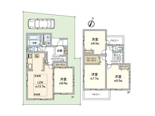 市川市東菅野5丁目 戸建 間取図(平面図) 市川市東菅野5丁目 戸建 間取図(平面図)