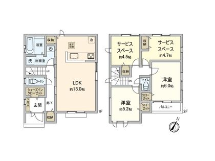 市川市菅野4丁目新築戸建 1号棟 間取図(平面図)