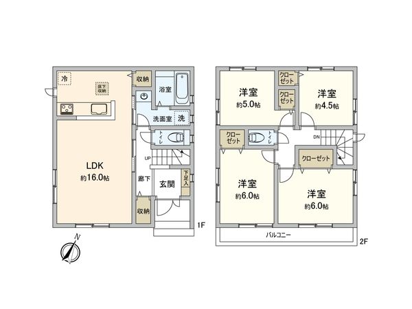 市川市菅野4丁目新築戸建 3号棟 間取図(平面図)