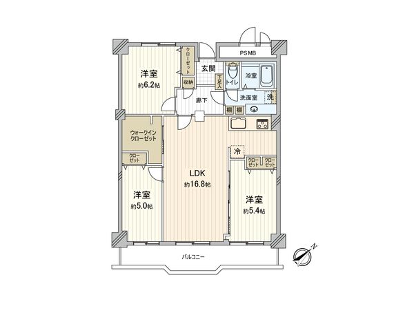 市川パークハイツ B棟 間取図(平面図)