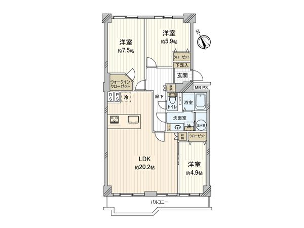 市川グリーンハイツ D号棟 間取図(平面図) 市川グリーンハイツ D号棟 間取図(平面図)