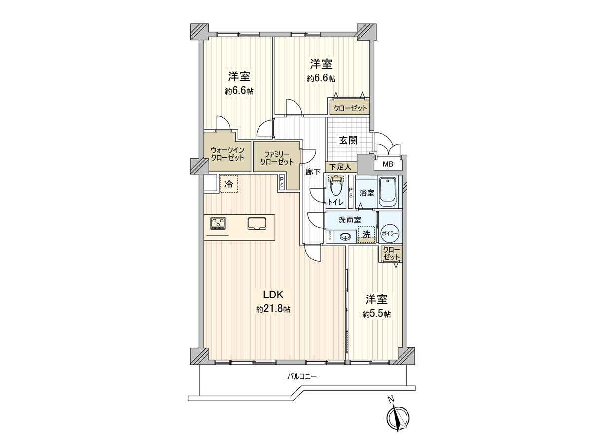 市川グリーンハイツ B号棟 間取図(平面図) 間取図(平面図)