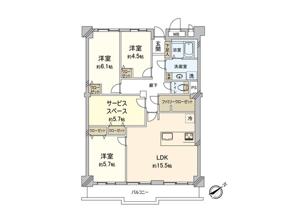 市川パークハイツ 間取図