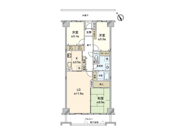 ファミール市川 間取図(平面図) ファミール市川 間取図(平面図)
