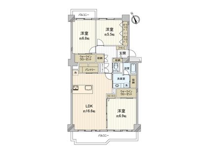 市川グリーンハイツ C号棟 間取図(平面図)
