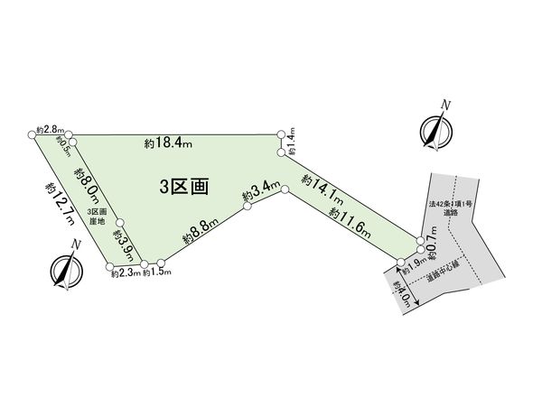 大田区東馬込2丁目土地 3区画 区画図 大田区東馬込2丁目土地 3区画 区画図