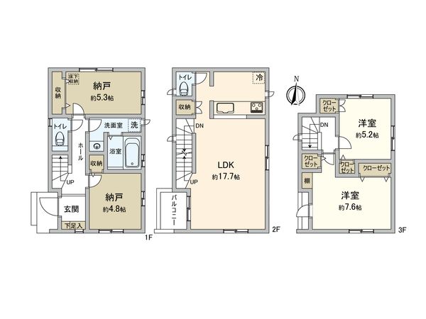 大田区西六郷2丁目新築戸建 2号棟 間取図(平面図) 大田区西六郷2丁目新築戸建 2号棟 間取図(平面図)