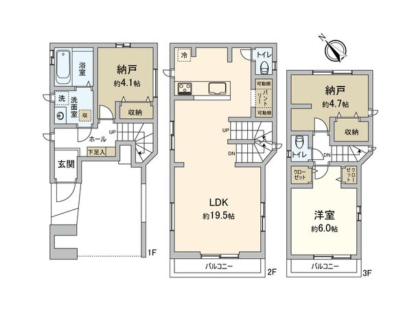 大田区南六郷1丁目 新築戸建 2号棟 間取図(平面図)