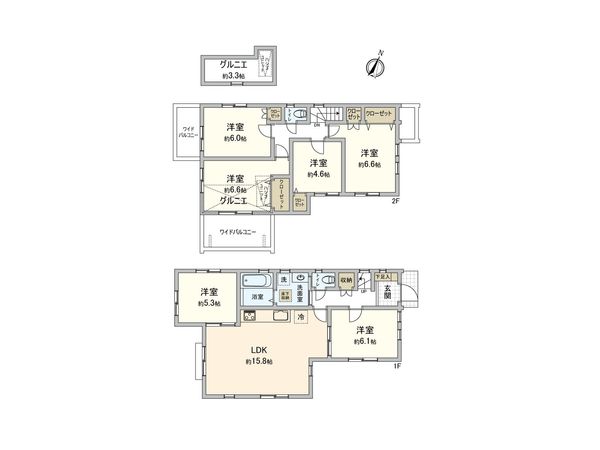 大田区東馬込2丁目新築戸建 3号棟 間取図(平面図) 大田区東馬込2丁目新築戸建 3号棟 間取図(平面図)