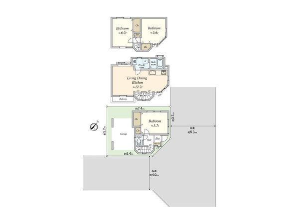 大田区北糀谷2丁目 戸建 間取図(平面図)