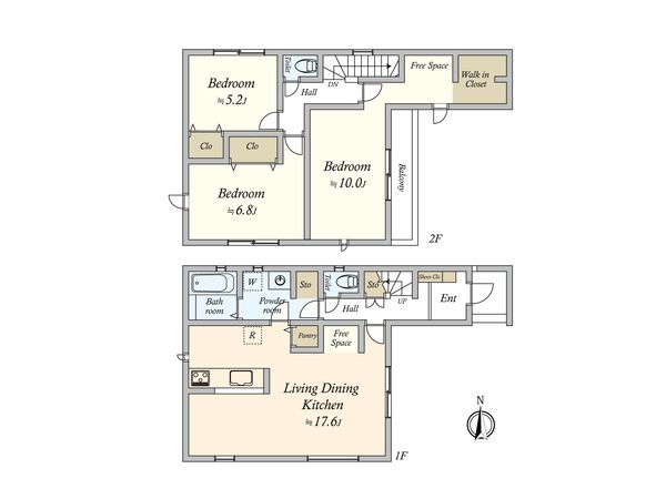 大田区本羽田一丁目新築戸建 間取図(平面図) 大田区本羽田一丁目新築戸建 間取図(平面図)