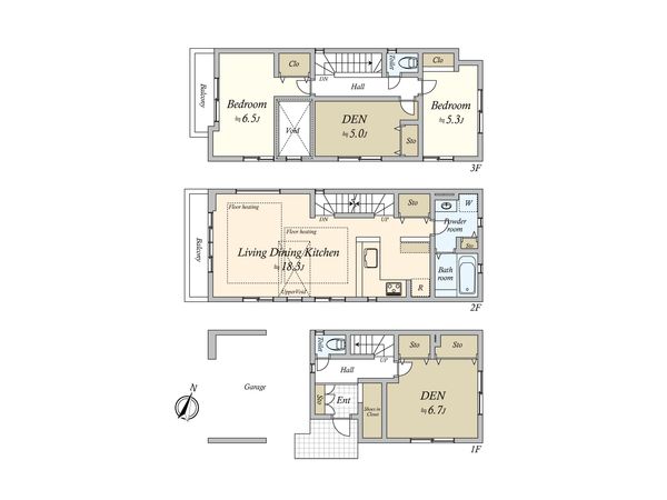 大田区西蒲田三丁目 新築戸建 間取図(平面図)