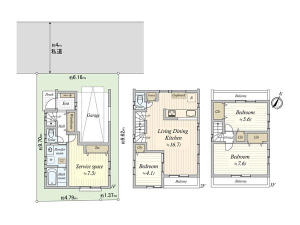 大田区中央六丁目 新築戸建6号棟 間取図(平面図) 大田区中央六丁目 新築戸建6号棟 間取図(平面図)