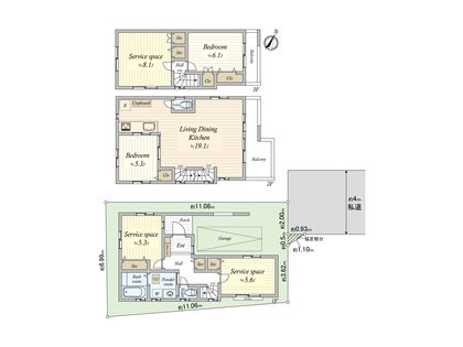 大田区中央六丁目 新築戸建8号棟 間取図(平面図)