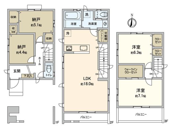 大田区東蒲田1丁目 1号棟 間取図(平面図) 大田区東蒲田1丁目 1号棟 間取図(平面図)