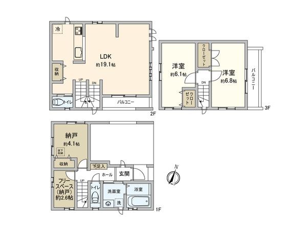 大田区池上5丁目 1号棟 間取図(平面図) 大田区池上5丁目 1号棟 間取図(平面図)