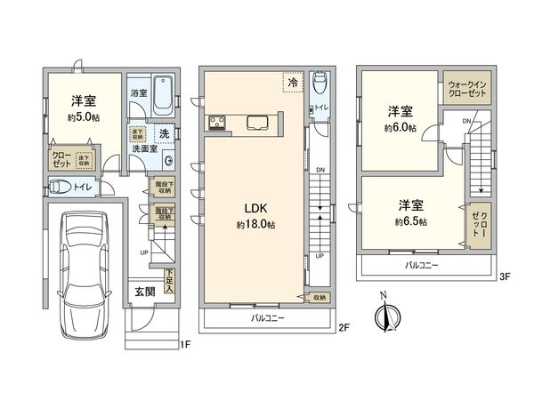 大田区西糀谷2丁目 3号棟 間取図(平面図) 大田区西糀谷2丁目 3号棟 間取図(平面図)
