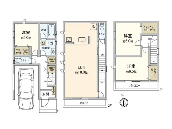 大田区西糀谷2丁目 2号棟 間取図(平面図) 大田区西糀谷2丁目 2号棟 間取図(平面図)