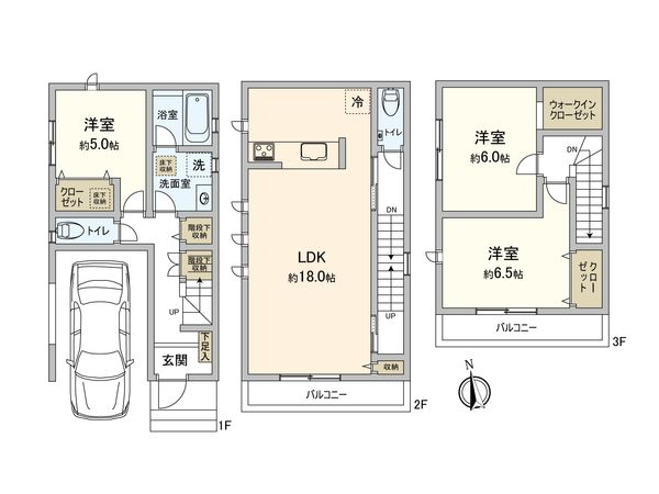 大田区西糀谷2丁目 2号棟 間取図(平面図) 大田区西糀谷2丁目 2号棟 間取図(平面図)