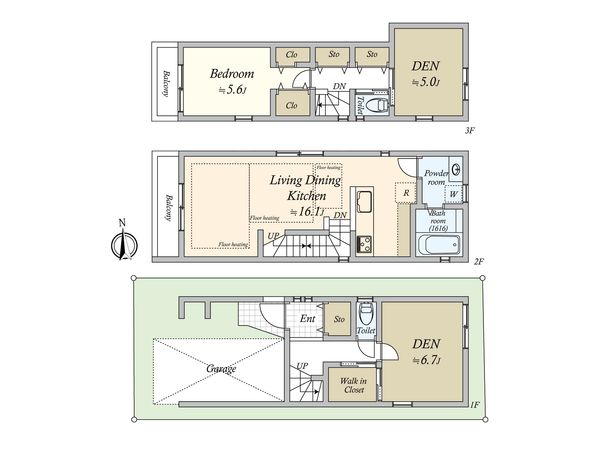 大田区西蒲田5丁目 新築戸建 間取図(平面図) 大田区西蒲田5丁目 新築戸建 間取図(平面図)