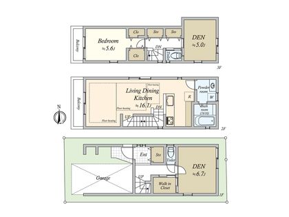 大田区西蒲田5丁目 新築戸建 間取図(平面図)