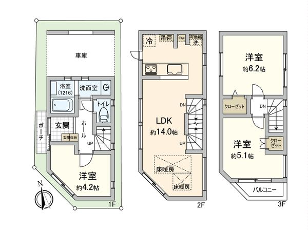 大田区蒲田1丁目戸建 間取図(平面図)